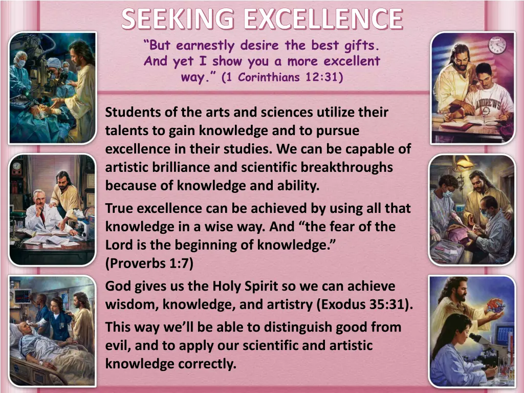 seeking excellence but earnestly desire the best