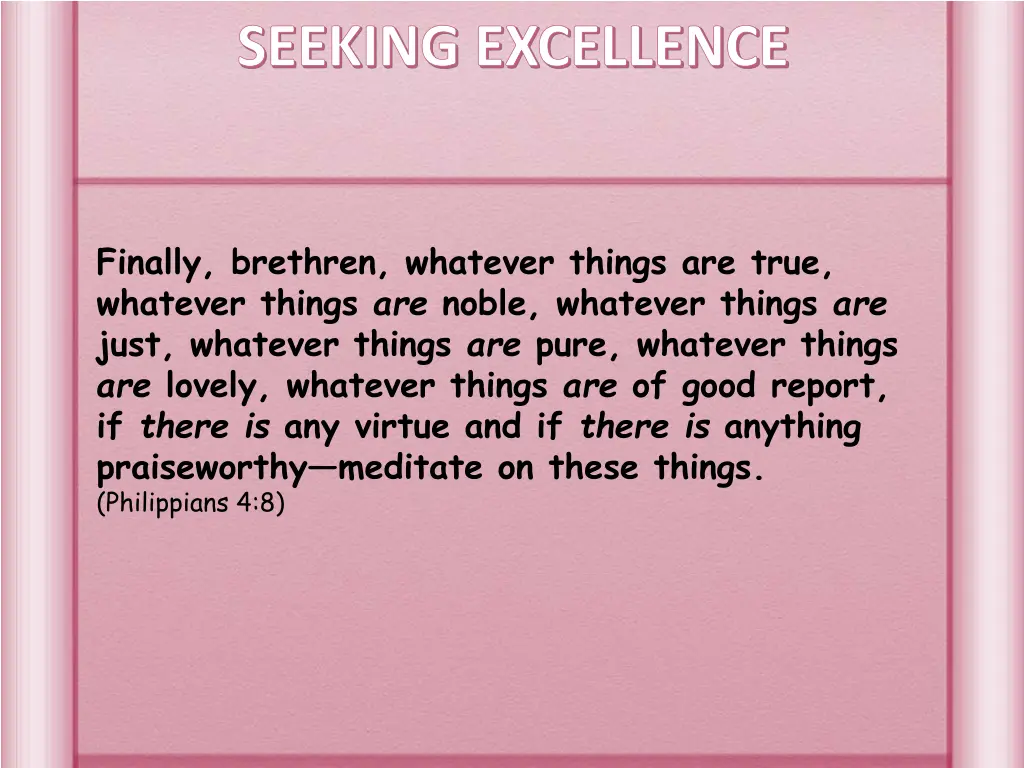 seeking excellence