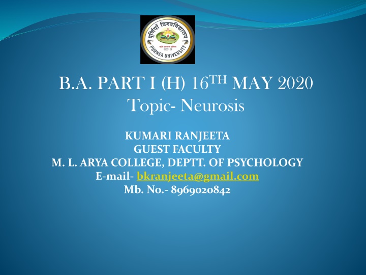 b a part i h 16 th may 2020 topic neurosis