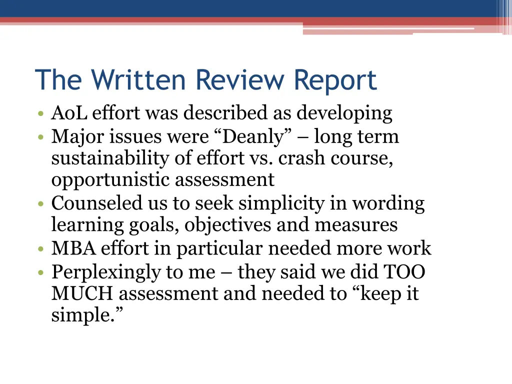 the written review report aol effort