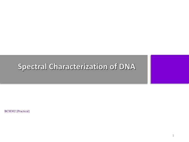 spectral characterization of dna