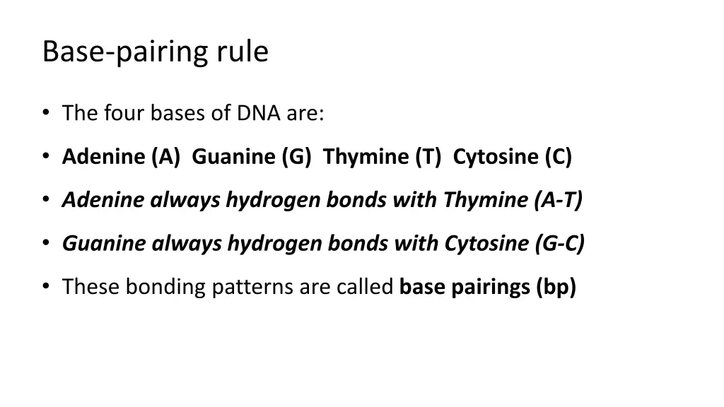 base pairing rule