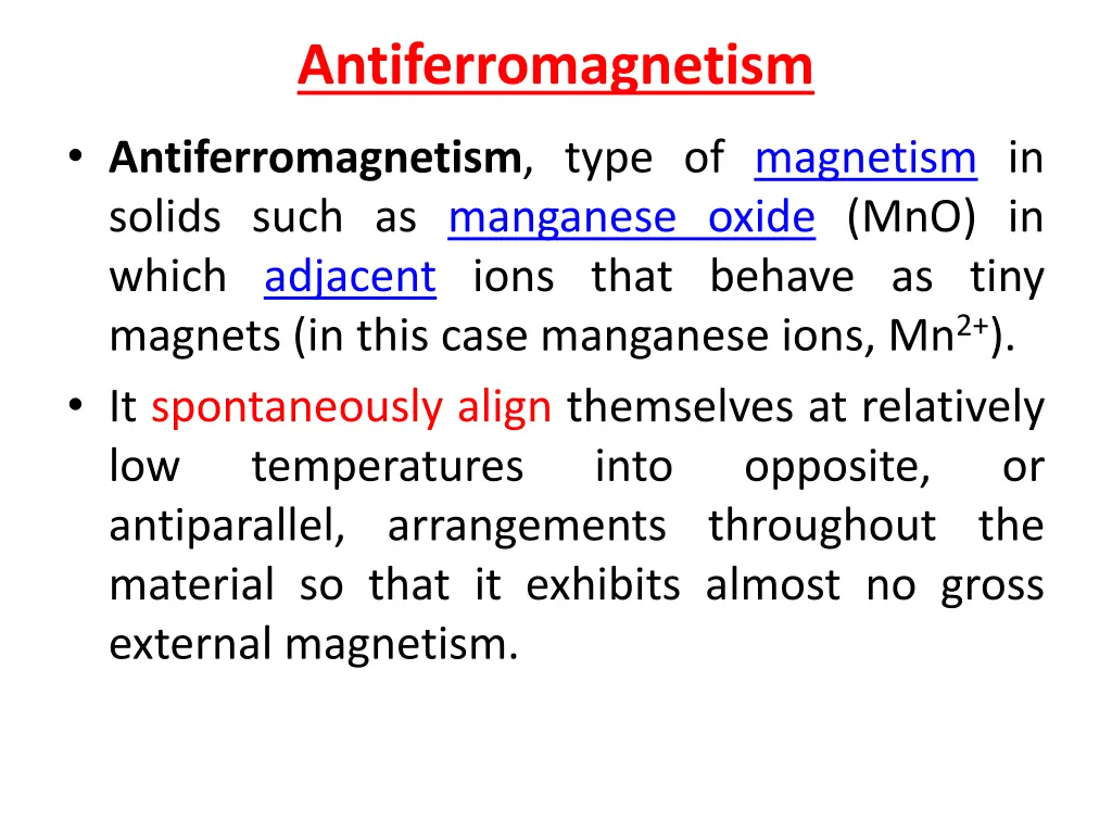 antiferromagnetism