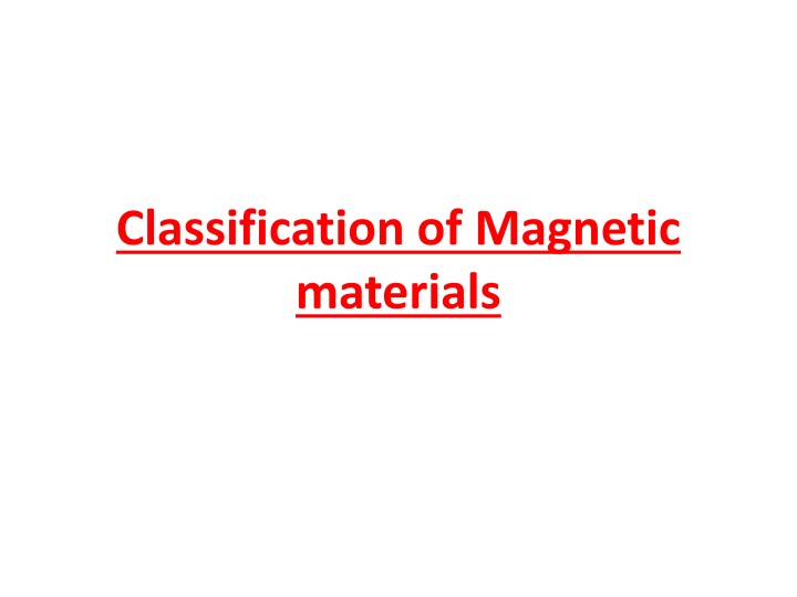 classification of magnetic materials