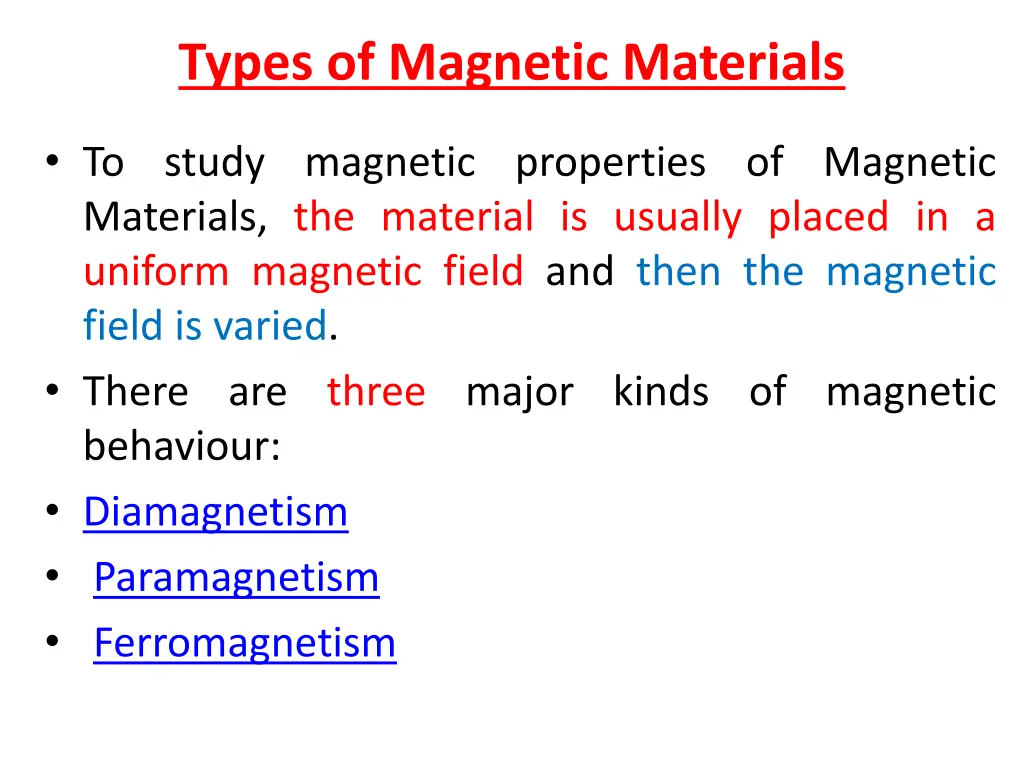 types of magnetic materials