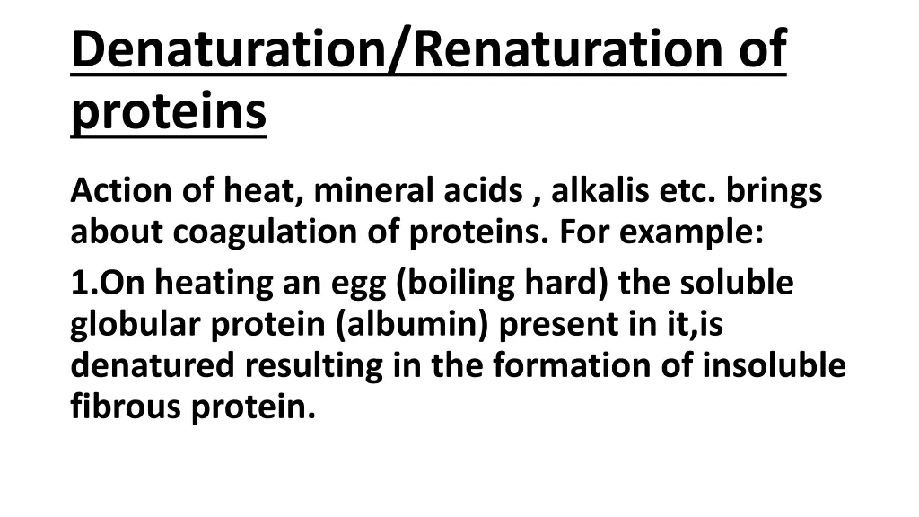 denaturation renaturation of proteins