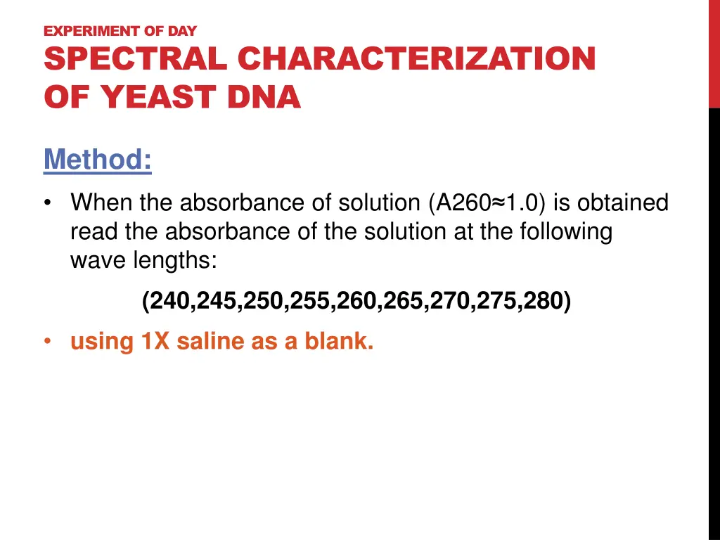 experiment of day spectral characterization 4