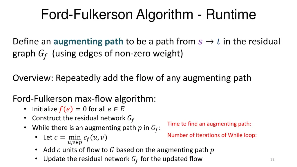 ford fulkerson algorithm runtime