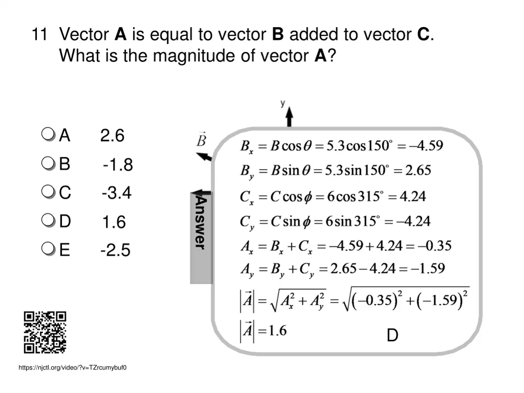 11 vector a is equal to vector b added to vector