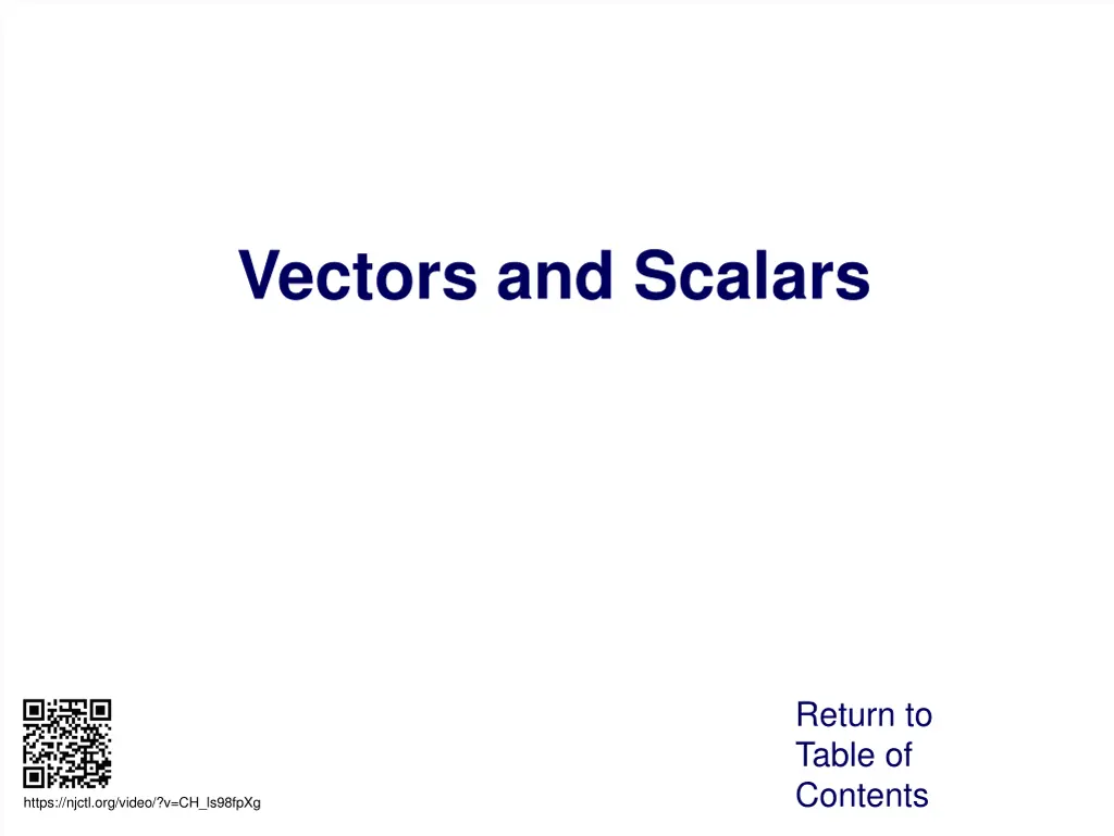 vectors and scalars