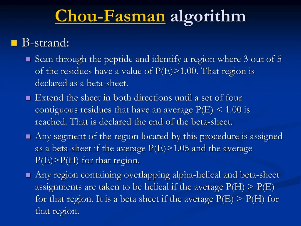 chou fasman algorithm 1