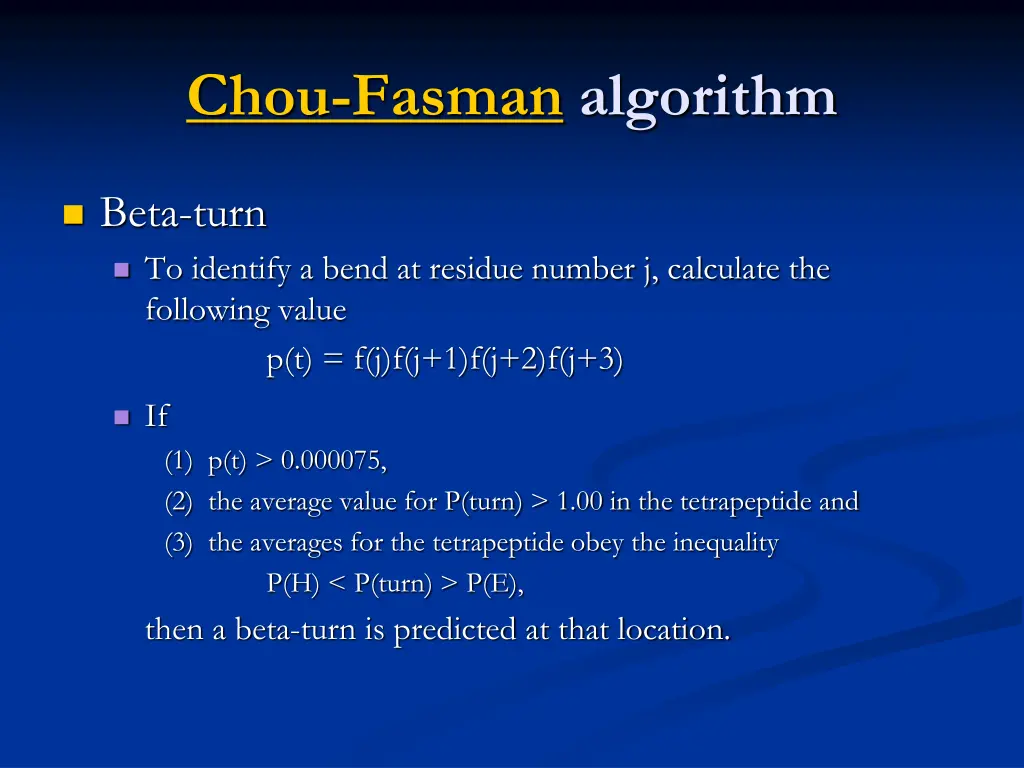 chou fasman algorithm 2