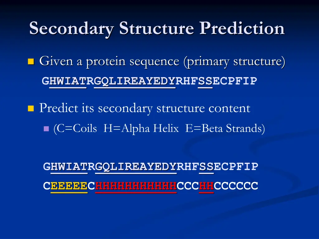 secondary structure prediction