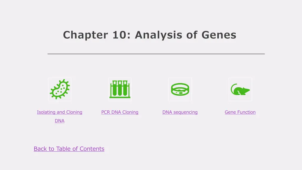 chapter 10 analysis of genes