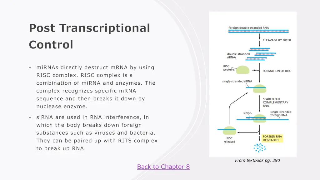 post transcriptional control