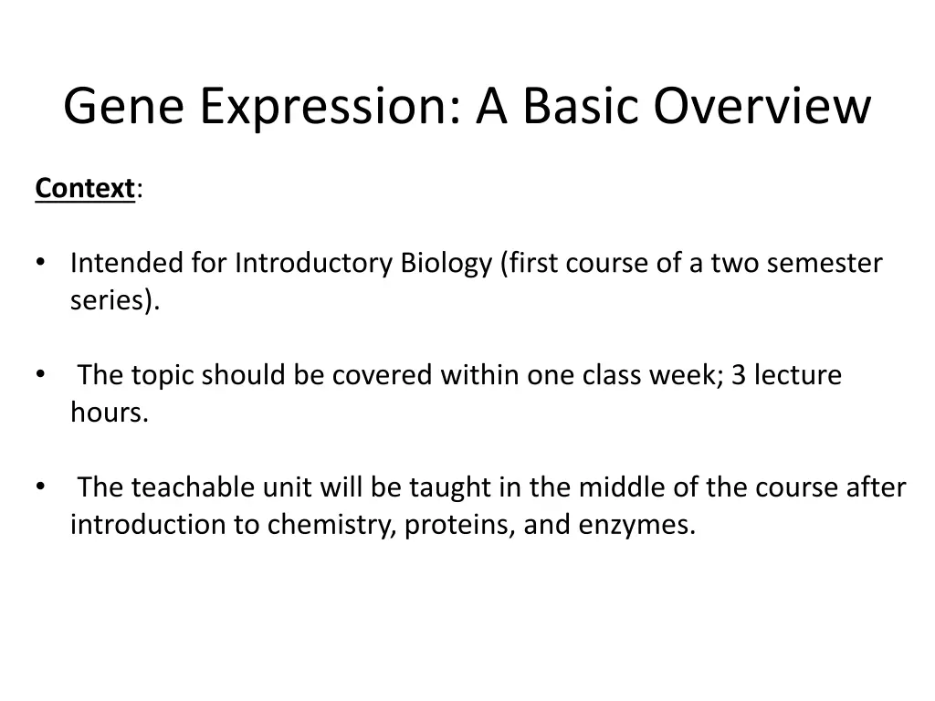 gene expression a basic overview