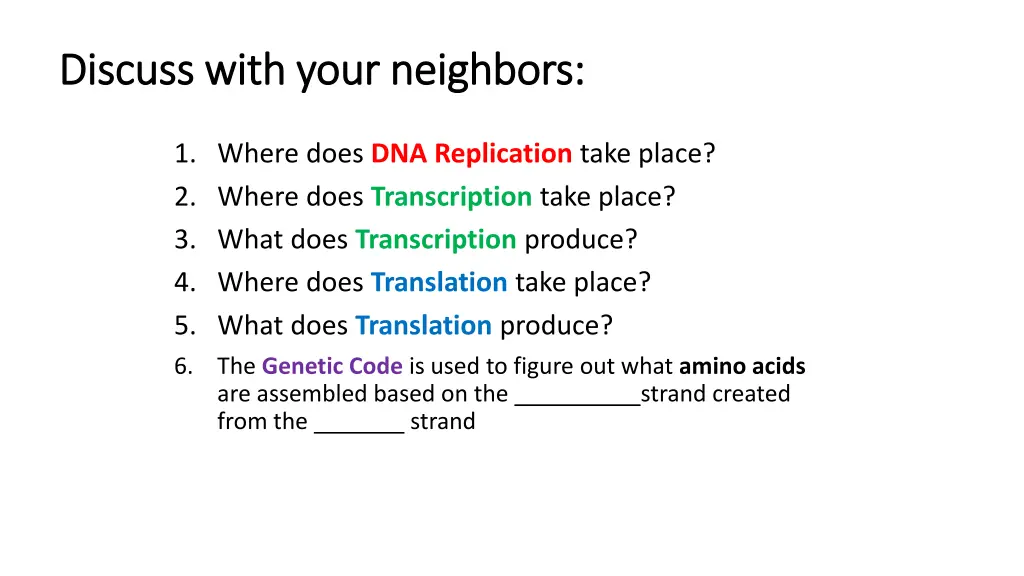 discuss with your neighbors discuss with your