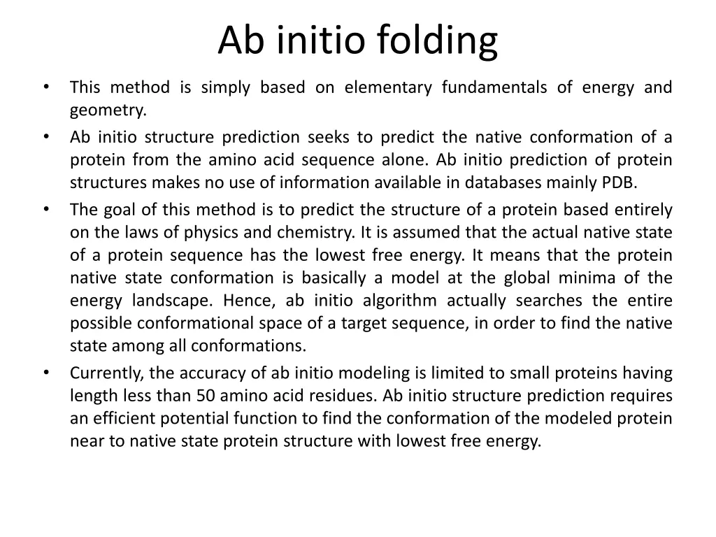 ab initio folding