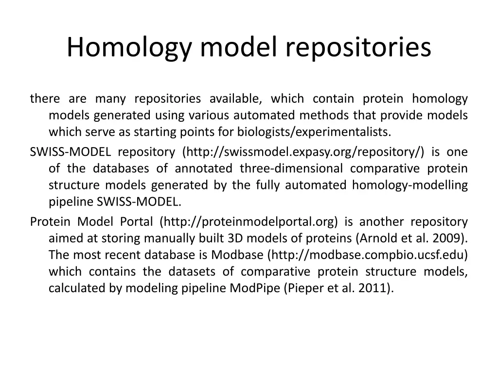 homology model repositories