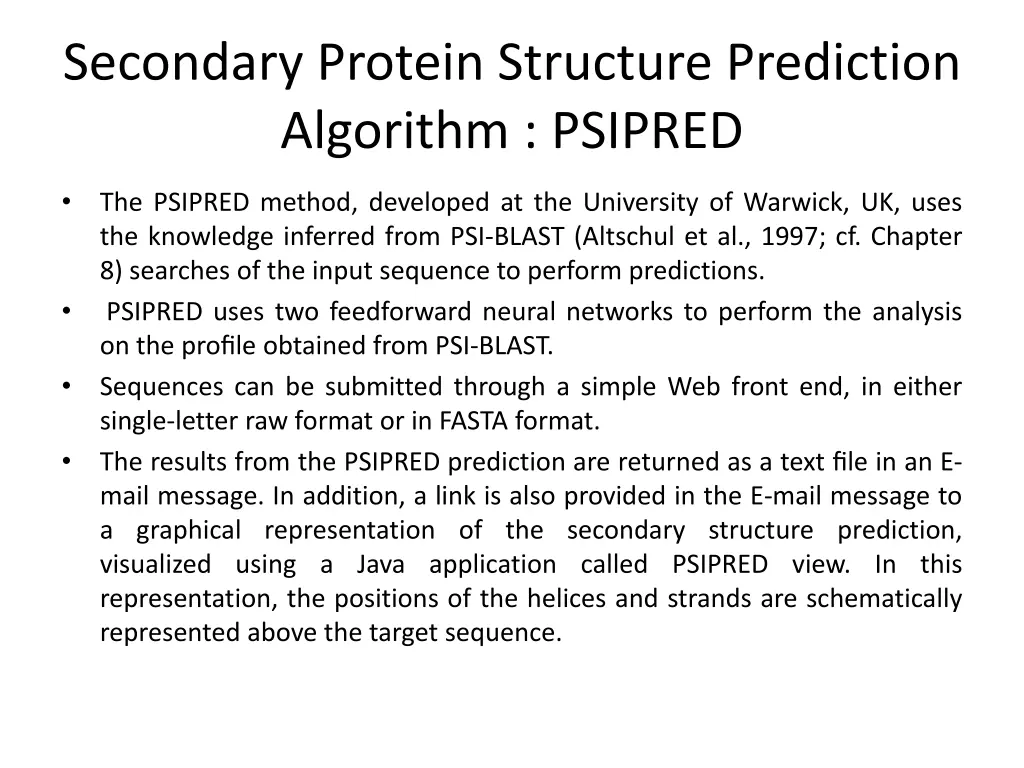 secondary protein structure prediction algorithm 2