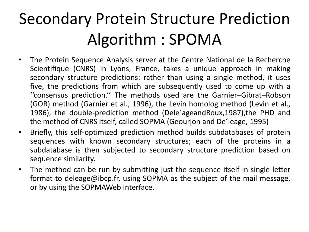 secondary protein structure prediction algorithm 3