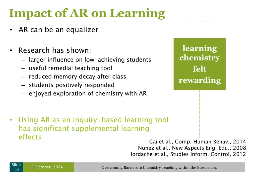 impact of ar on learning