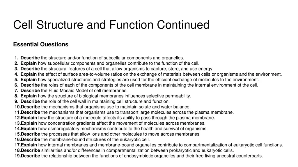 cell structure and function continued 1