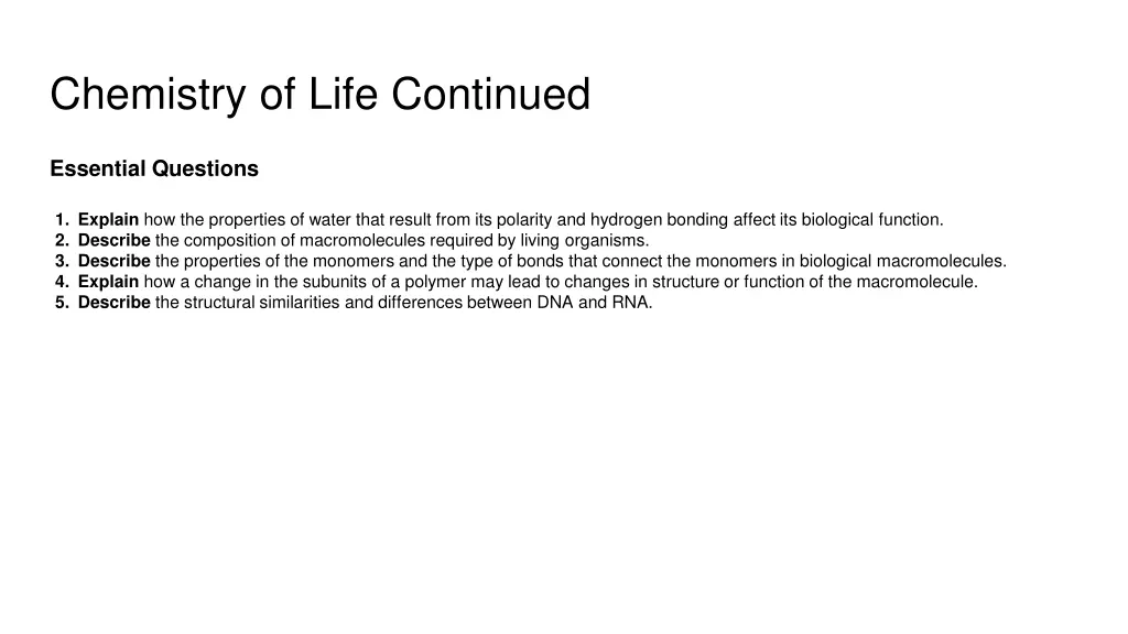 chemistry of life continued 1