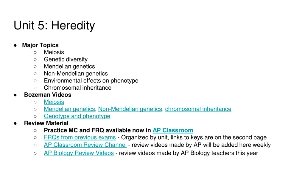 unit 5 heredity