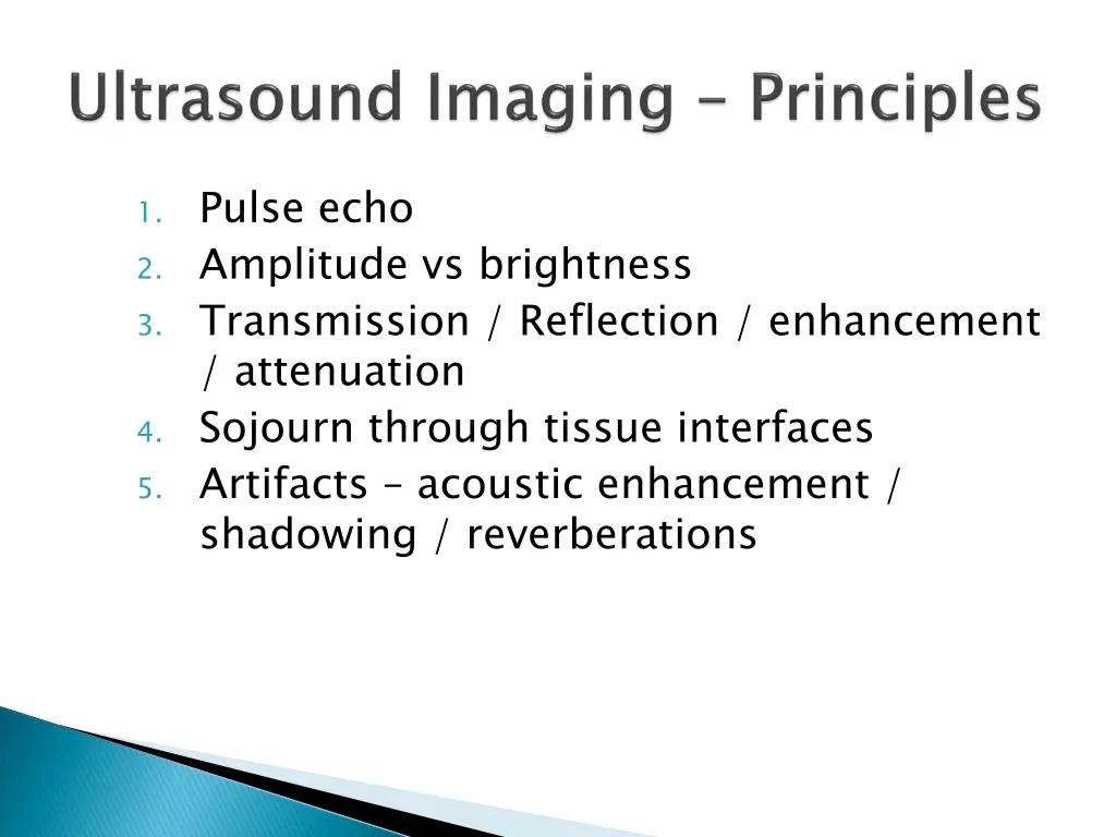 1 pulse echo 2 amplitude vs brightness