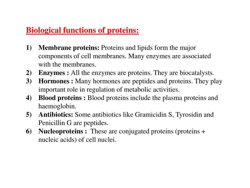 biological functions of proteins