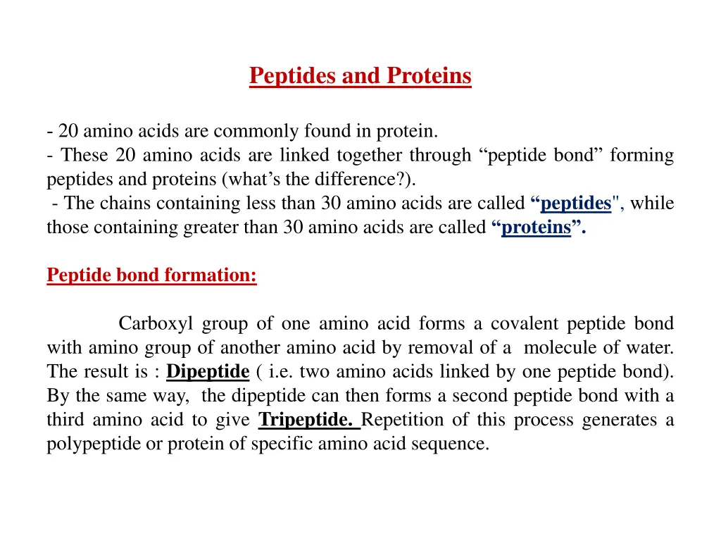 peptides and proteins