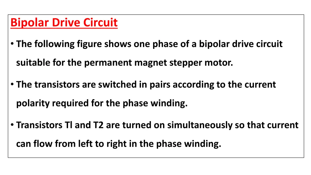 bipolar drive circuit