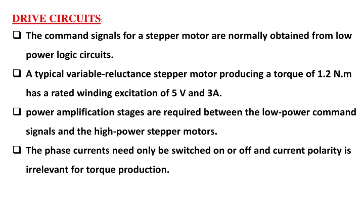 drive circuits the command signals for a stepper