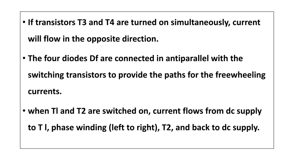 if transistors t3 and t4 are turned