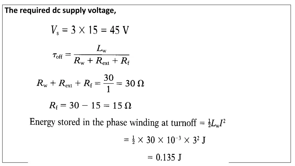 the required dc supply voltage