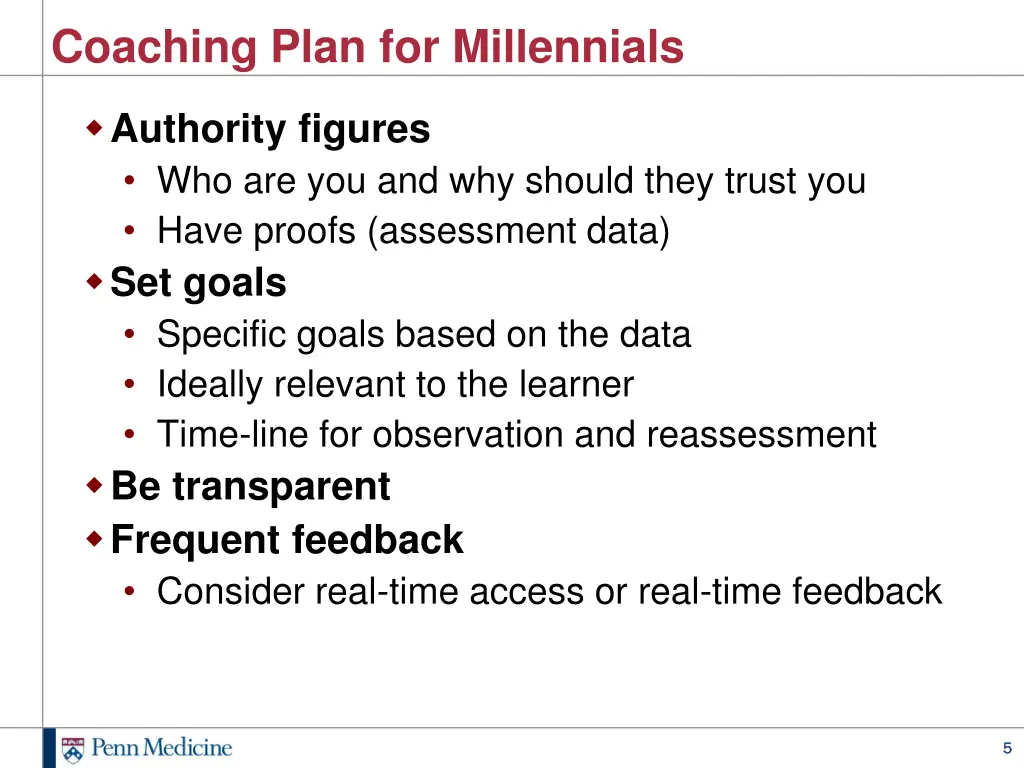 coaching plan for millennials