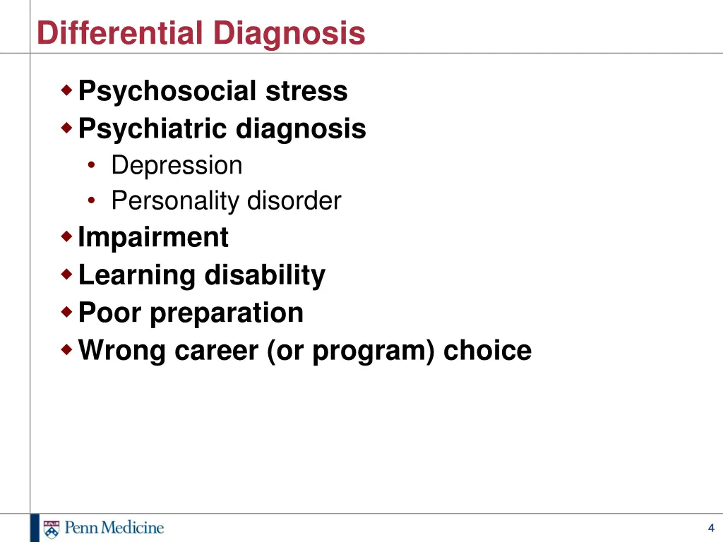 differential diagnosis