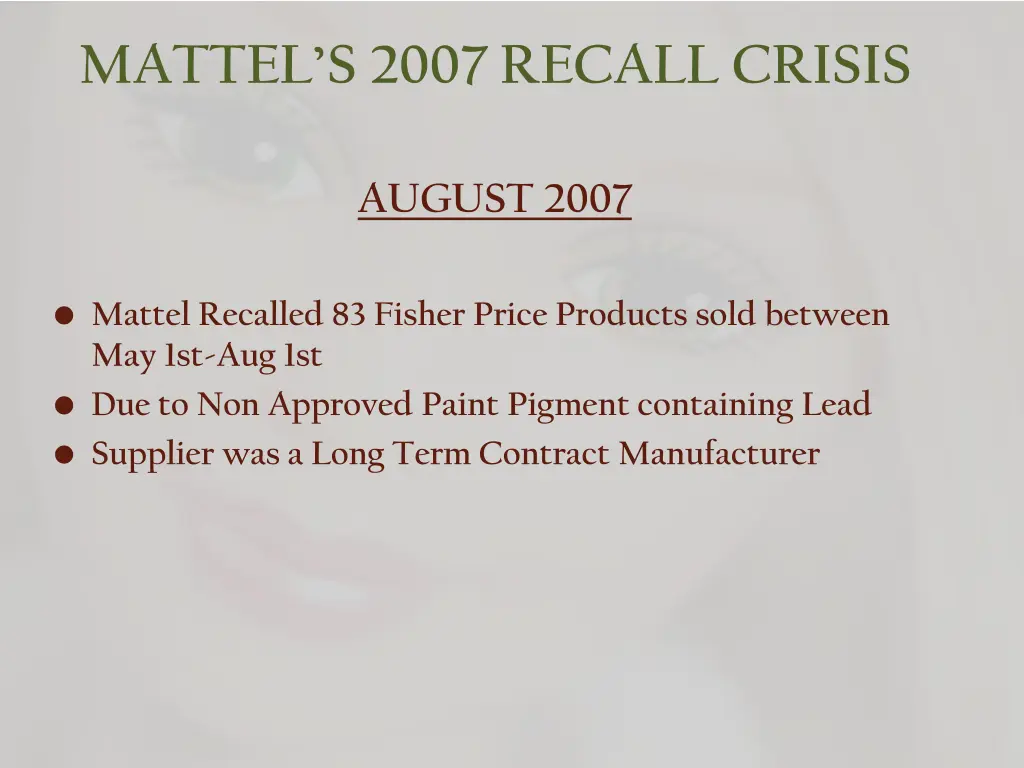 mattel s 2007 recall crisis 1