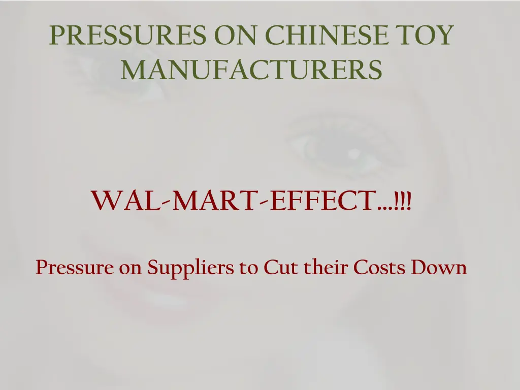 pressures on chinese toy manufacturers