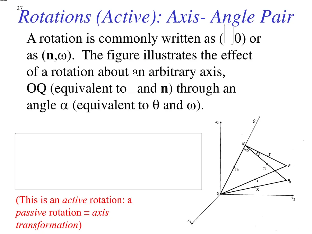 27 rotations active axis angle pair