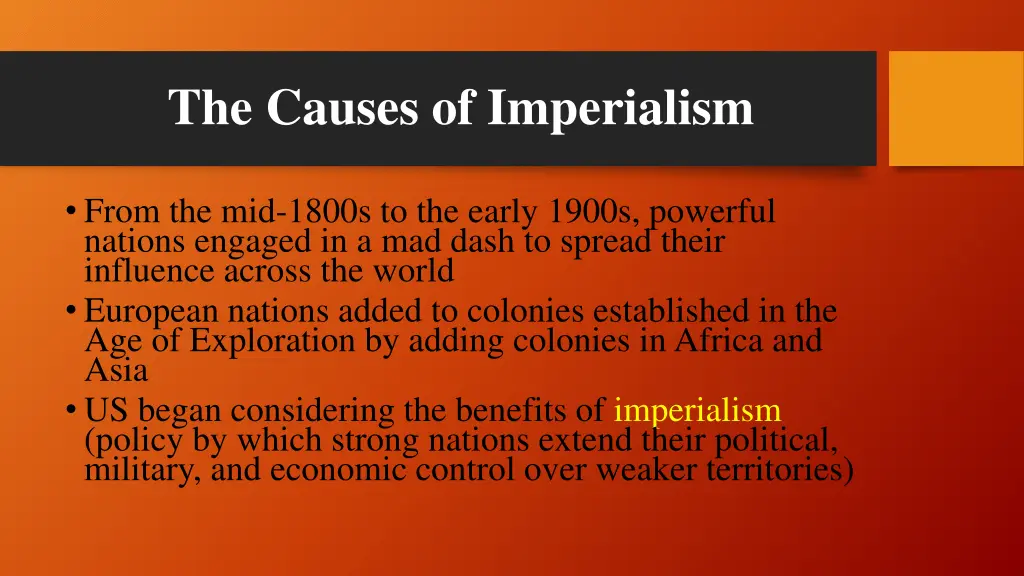 the causes of imperialism 1