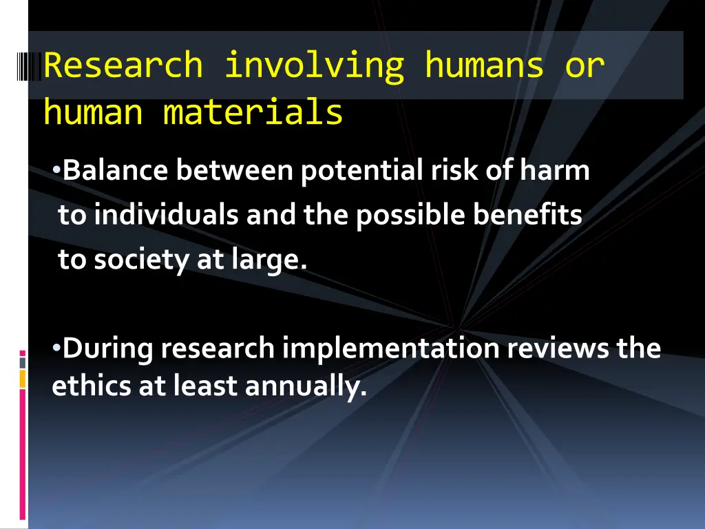 research involving humans or human materials