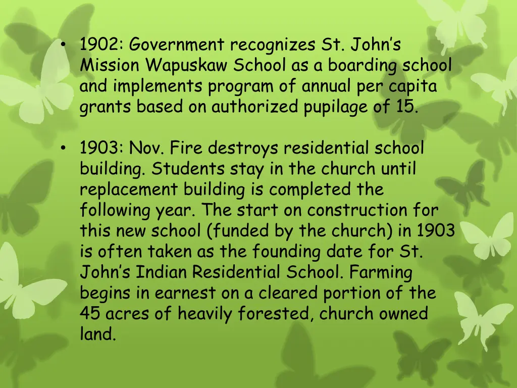 1902 government recognizes st john s mission