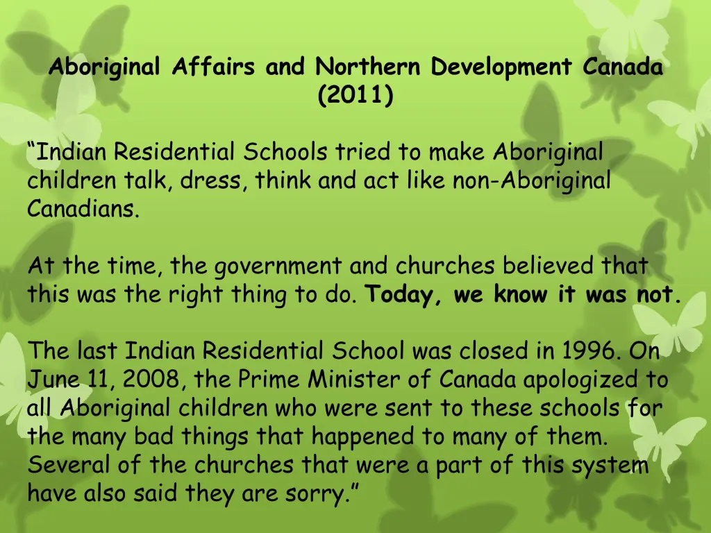 aboriginal affairs and northern development