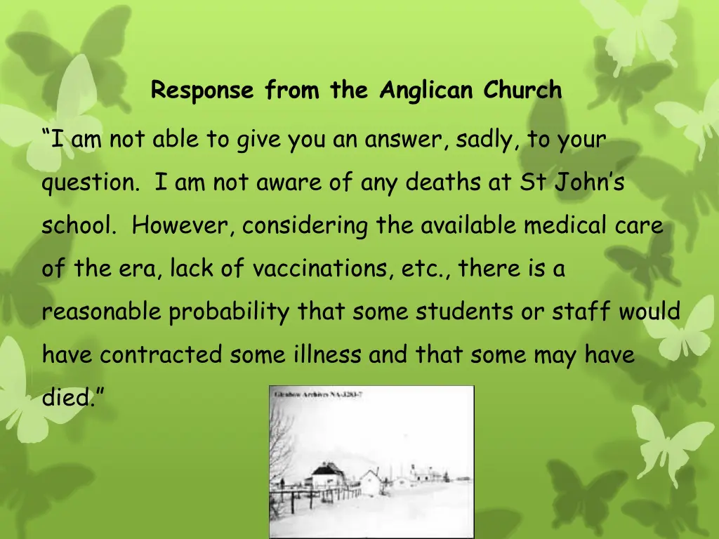 response from the anglican church