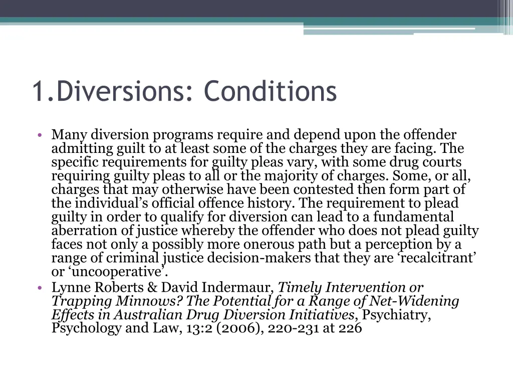 1 diversions conditions 1