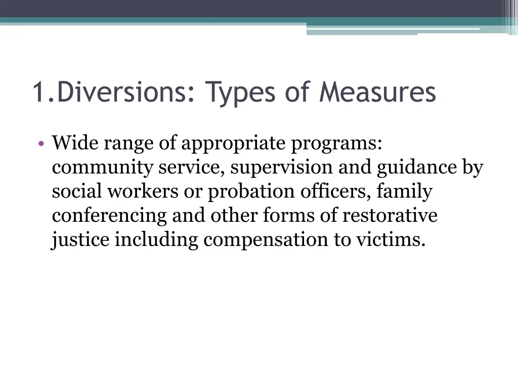 1 diversions types of measures