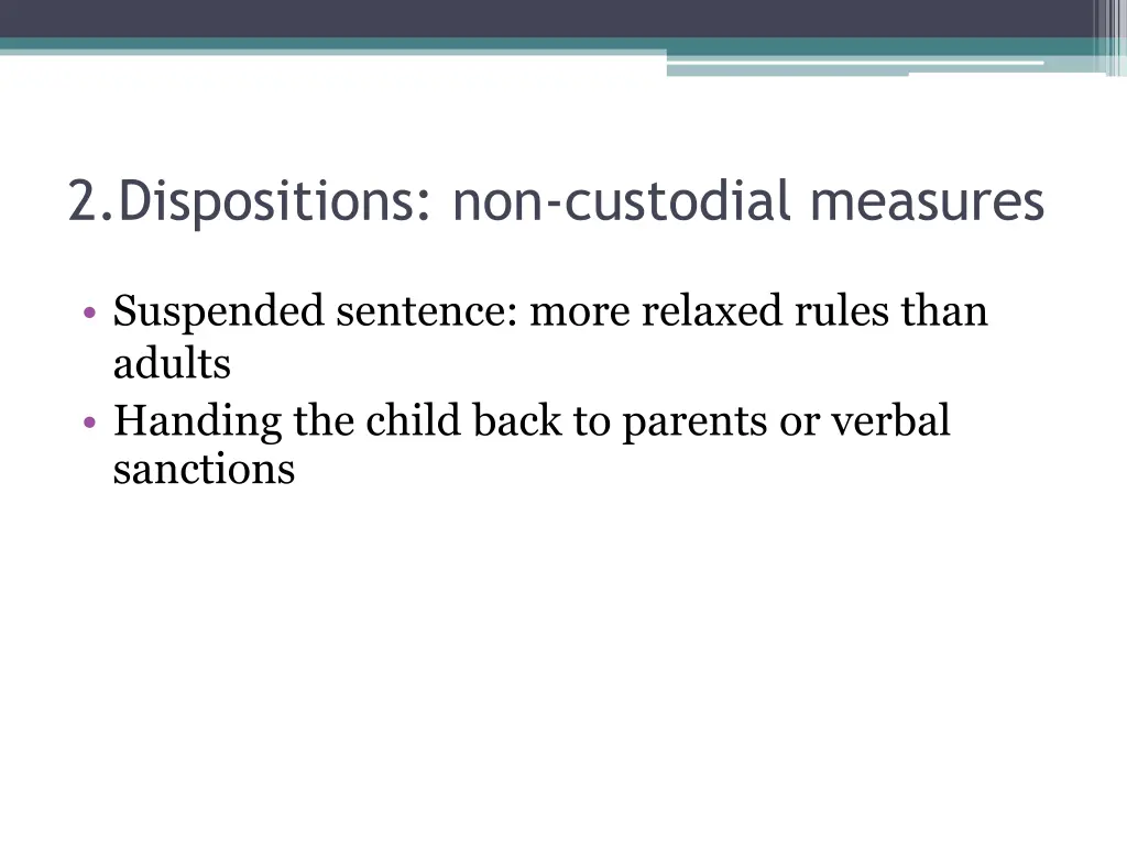 2 dispositions non custodial measures