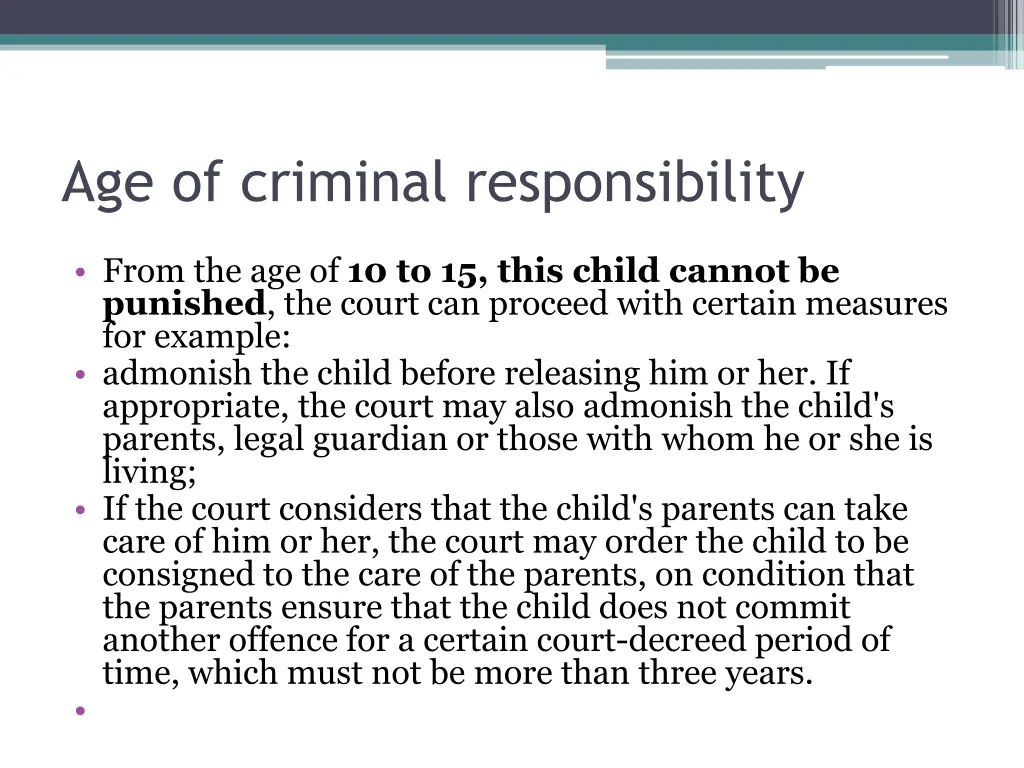 age of criminal responsibility 1